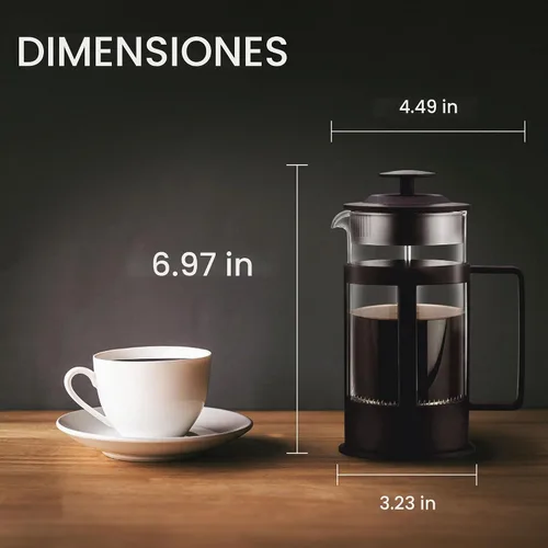 Vista 3 de Fino Cafetera de prensa francesa, prepara hasta 3 porciones, 12 onzas Negro