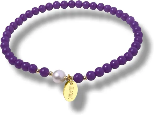 Vista 12 de Morchic - Pulsera elástica con cuentas de gemas naturales de 4 mm para mujeres, con perlas de agua dulce, regalo de cumpleaños de gemas energéticas