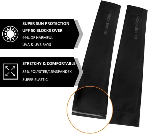 Vista 26 de ROCKBROS Mangas de protección solar para brazos, enfriamiento, correr, golf, pesca, ciclismo, mangas para brazos