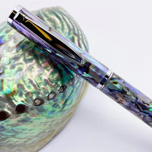 Vista 6 de Bolígrafo LACHIEVA LUX de concha de abulón, regalo de lujo para hombres y mujeres, recarga alemana P900M de 1.0 mm, bolígrafo ejecutivo en caja