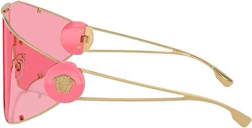 Vista 3 de Versace VE 2268 100284 - Gafas de sol con escudo de metal dorado, lente rosa