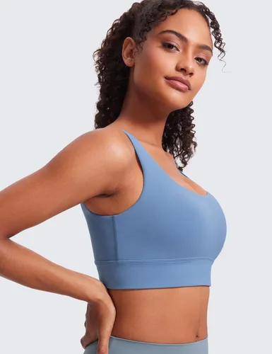 Vista 25 de CRZ YOGA Butterluxe - Brasier deportivo con espalda en U para mujer, cuello redondo, acolchado, de bajo impacto, para yoga, entrenamiento