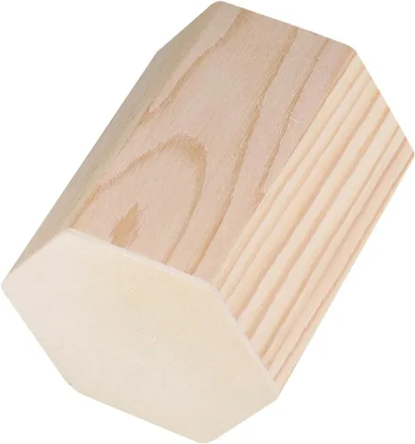 Vista 5 de Contenedor de almacenamiento de madera para bolígrafos y cepillos, organizador de tubo hexagonal, maceta sólida para oficina en casa para pintura