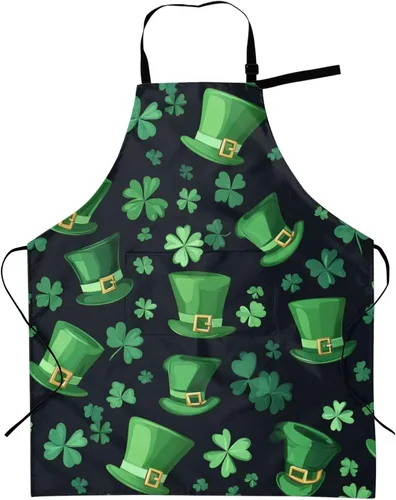 Vista 18 de Delantal de cocina a cuadros rojos y verdes para mujer con cuello ajustable, tamaño adulto, para cocina, pintura, regalo