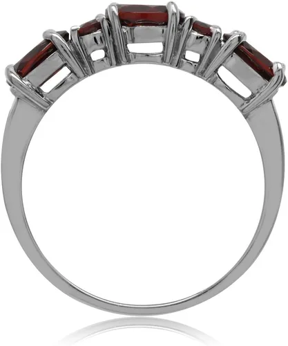 Vista 3 de Silvershake 3 Stone White Gold Plated 925 Sterling Silver Ring