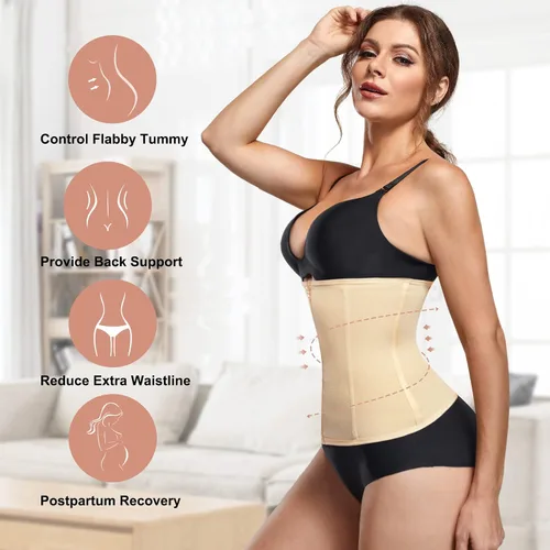 Vista 2 de MERYOSZ Corsé moldeador de cintura para mujer con cremallera para control de abdomen