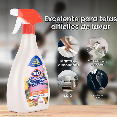 Vista 4 de Clorox Fraganzia Spray refrescante de tela, Hawaiian Escape, 22 onzas