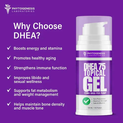 Vista 4 de DHEA 75 – 75mg DHEA por bomba – Promueve el envejecimiento saludable, estado de ánimo saludable, apoyo inmunológico, niveles equilibrados y salud