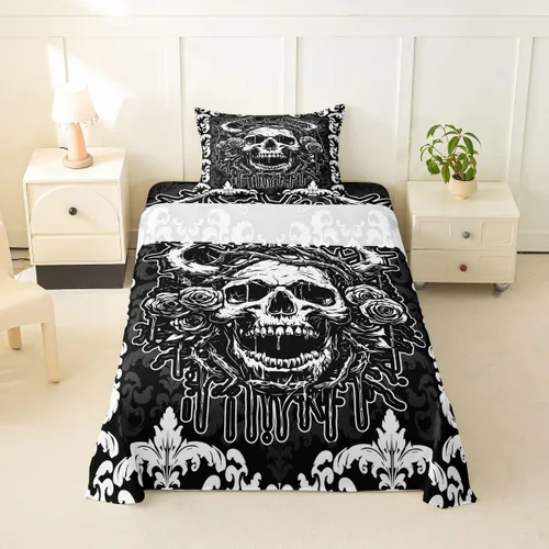 Vista 26 de Erosebridal Juego de sábanas con diseño de gato tamaño individual, sábana encimera Kawaii Garfield para niños y niñas, sábanas con huellas de patas