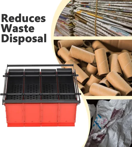 Vista 5 de vidaXL Máquina para hacer briquetas, máquina de prensa de papel, fabricante de briquetas de periódico para calentar estufa de fuego, máquina