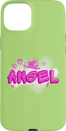 Vista 9 de iPhone 16 Angel y2k Aesthetic 2000s Millennial Nostalgia Pink Graffiti Case