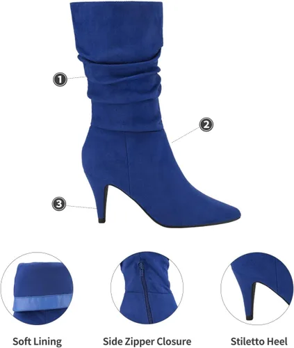 Vista 3 de DREAM PAIRS - Botas de tacón alto de media caña para mujer