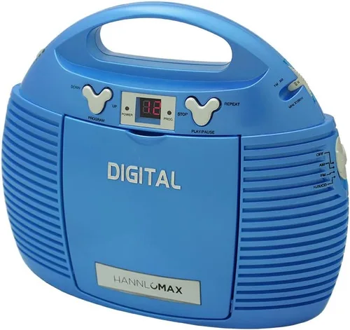 Vista 8 de HANNLOMAX Reproductor de CD portátil HX-327CD con radio AM/FM, entrada auxiliar, fuente de alimentación dual AC/DC (negro)