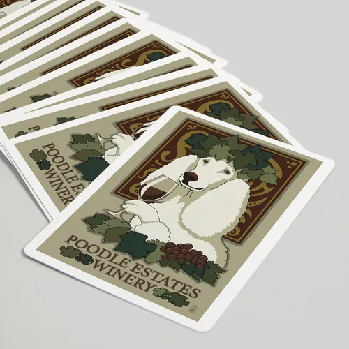 Vista 5 de Lantern Press Caniche, anuncio retro de bodega (52 cartas de juego, baraja de cartas de tamaño póquer con comodines)