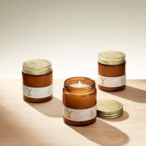 Vista 4 de Tru Western - Vela perfumada en tarro Yellowstone, 8 onzas, gamuza Campfire