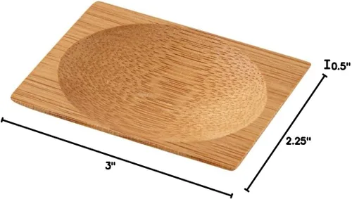 Vista 13 de Restaurantware -Vajilla de bambú desechable de 3 pulgadas, 100 platos rectangulares de bambú - Sangría redonda de primera calidad, platos de bambú