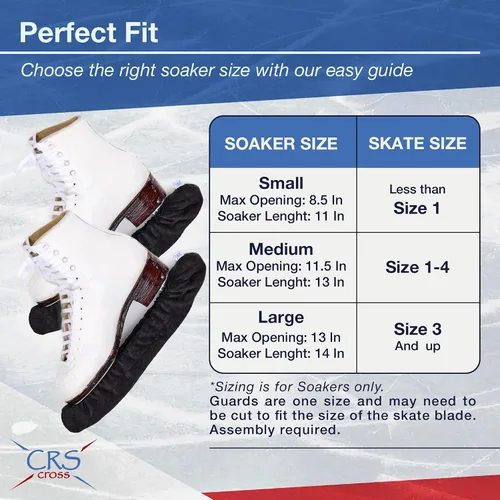 Vista 3 de CRS Cross - Juego de regalo de protectores de patines sobre hielo, guardas de tela y toallas, cubiertas suaves para cuchillas de patinaje artístico