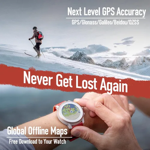 Vista 6 de COROS APEX 2 Series - Reloj GPS para Exteriores, Titanio Zafiro de 1.2", Navegación en la Muñeca, Mapas sin Conexión, Monitor de Frecuencia Coral