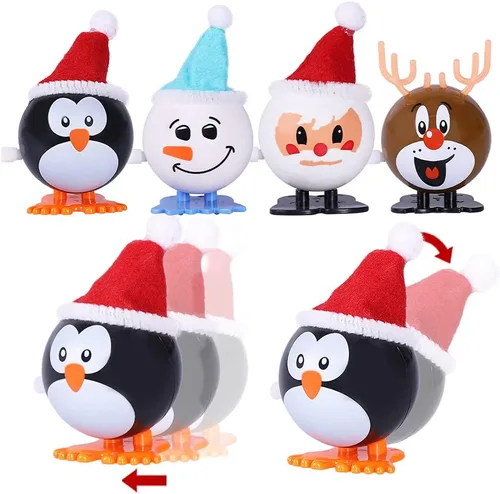Vista 3 de Max Fun Surtido de 12 juguetes navideños para rellenar bolsas de regalos de fiesta de Navidad (juguetes de cuerda navideña)
