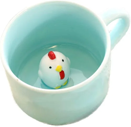 Vista 6 de Taza de café ZaH, 10 onzas, diseño con animal 3D en el fondo, Estándar, Bear