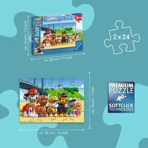 Vista 5 de Ravensburger Paw Patrol - Rompecabezas (2 x 24 piezas)