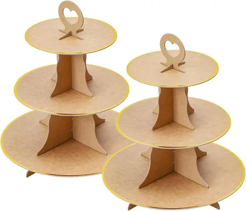 Vista 19 de Soleebee Soporte redondo de 3 niveles para cupcakes, torre de cartón para cupcakes, torre de soporte para pasteles de postre para decoración