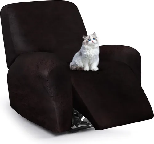 Vista 26 de ANARACHON Fundas para sillas reclinables con aspecto de cuero, funda elástica de 4 piezas, funda suave para silla reclinable, protector de muebles