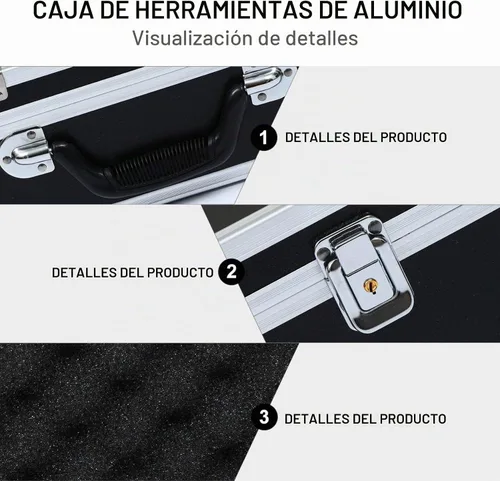 Vista 4 de DOITOOL - Caja de herramientas de 19.68 x 11.02 x 5.11 pulgadas, caja de almacenamiento rígida con insertos de espuma, piezas portátiles