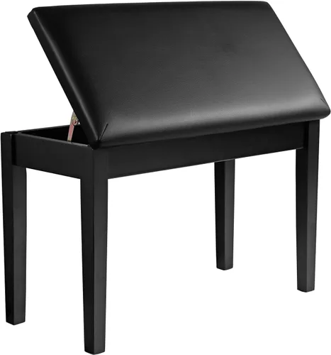 Vista 11 de SONGMICS Taburete ajustable de madera para piano con almacenamiento de partituras negro ULPB57H