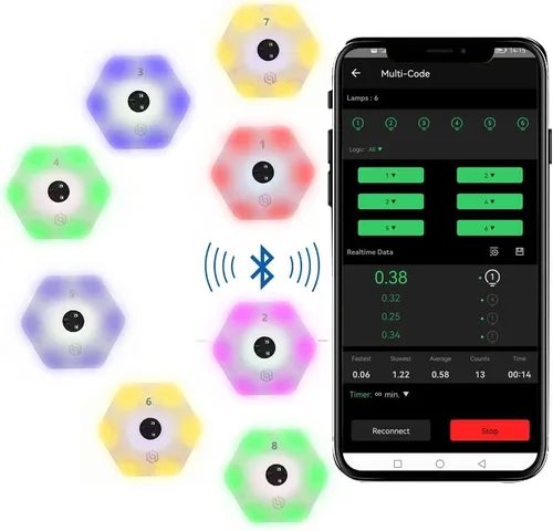 Vista 2 de 【queling】 ReactionX Reacción Entrenamiento Luz Lámpara Velocidad Agilidad Respuesta Equipo Baloncesto Boxeo Esgrima Rehabilitación Física de Flash