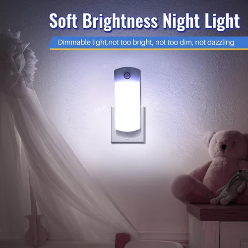 Vista 6 de Paquete de 2 luces LED de fallo de alimentación, 4 en 1 linternas recargables enchufables con detección de movimiento, luces LED de emergencia