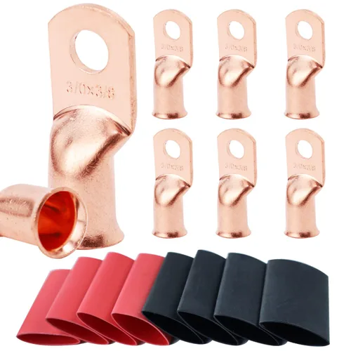 Vista 61 de TKDMR - Kit de 264 piezas de extremos de cable de batería, 132 piezas de terminales de anillo de lengüetas de cable de cobre resistentes AWG 8 6 4 2