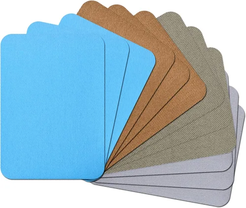Vista 14 de 15 piezas de parches de tela de calidad premium para planchar por dentro y por fuera, adhesivo más fuerte, algodón, rojo, verde, azul, marrón