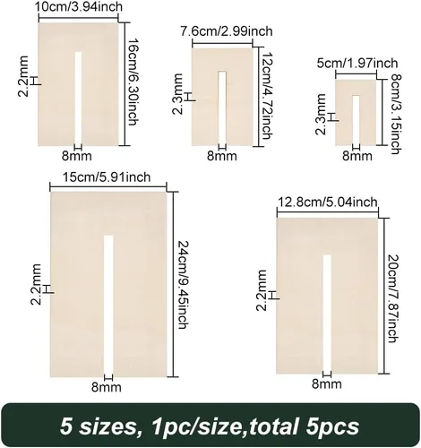 Vista 2 de BENECREAT 5 plantillas para hacer lazos, tableros de madera para coser manualidades, herramienta de costura para hacer cintas, cabello y regalos