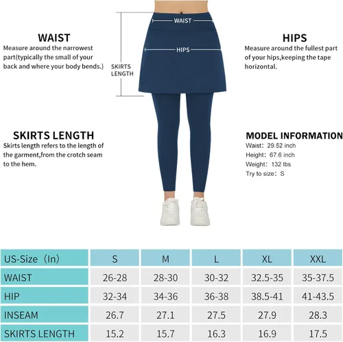 Vista 7 de ANIVIVO Leggings con forro polar hasta la rodilla para mujer, con falda, cálidos para invierno, con bolsillos con cremallera