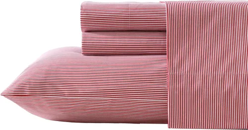 Vista 49 de Nautica - Sábanas, juego de ropa de cama de percal de algodón con funda de almohada a juego, vigorizante y fresco, bolsillo profundo