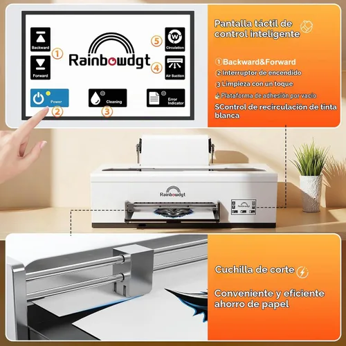 Vista 4 de RAINBOWDGT Paquete de impresora DTF A3 de 13 pulgadas R1390 con horno