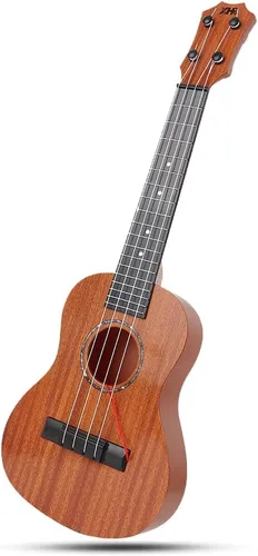 Vista 10 de Raimy Guitarra ukelele de 17 pulgadas para niños, 4 cuerdas, mini guitarra para niños, instrumentos musicales, juguetes educativos con púas