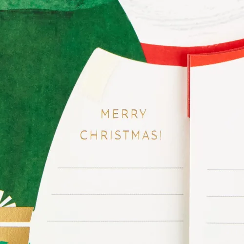Vista 4 de Hallmark Paper Wonder - Tarjeta de Navidad con diseño de panal desplegable (Santa Claus)