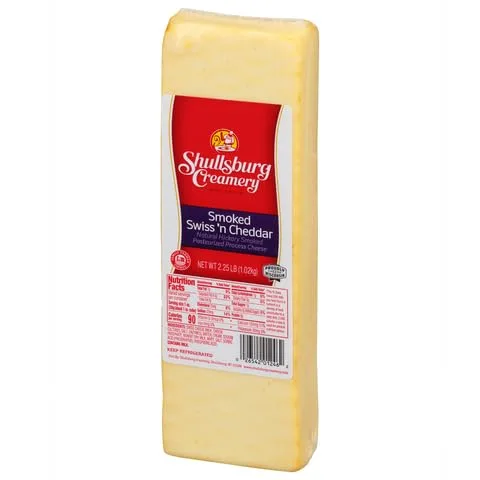 Vista 5 de Shullsburg Creamery - Queso suizo ahumado y cheddar - Pan de 2.25 libras