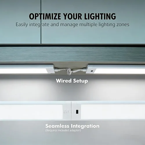 Vista 3 de Paquete de 2 luces para debajo del gabinete de 12 pulgadas, activadas por ondas manuales, iluminación enlazable debajo del gabinete con 5 CCT