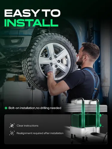 Vista 7 de YHTAUTO Kit de elevación de nivelación trasera de 2 pulgadas, pernos en U cuadrados extendidos y bloques de elevación con kit de hardware compatible