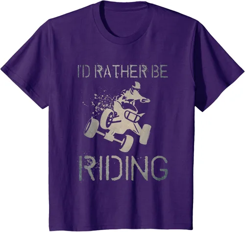 Vista 29 de Camiseta gráfica I'd Rather Be Riding ATV Quad Racing Rider de 4 ruedas, Negro