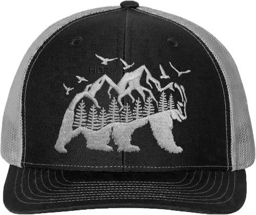 Vista 2 de HORN GEAR Sombrero de oso para hombre, NegroCarbón