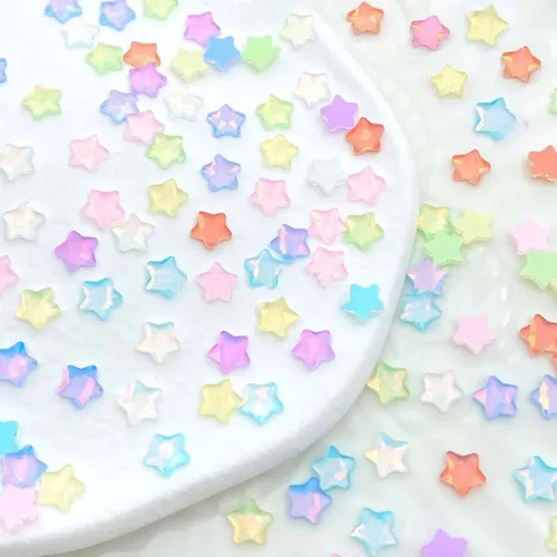 Vista 4 de 50 piezas de encantos de uñas con estrellas y gemas, diamantes de imitación de estrellas para uñas, encantos de uñas con estrellas, encantos