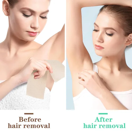 Vista 3 de Maitys 100 tiras de muselina corporal y facial para depilación de muselina natural, tiras de depilación de 2.8 x 7.9 pulgadas, grandes a granel