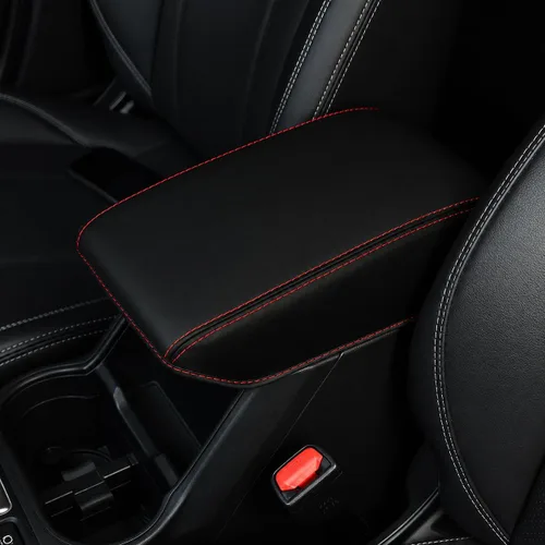 Vista 33 de Great-luck Funda de cuero para consola central, almohadilla para reposabrazos, accesorios de cubierta de caja (costuras rojas) para BMW X1 2023 2024