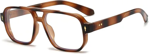 Vista 12 de PORADAY Gafas de Bloqueo de Luz Azul para Mujeres y Hombres Estilo Retro Cuadrado de los Años 70 Gafas de Aviador Gafas Rectangulares para gris