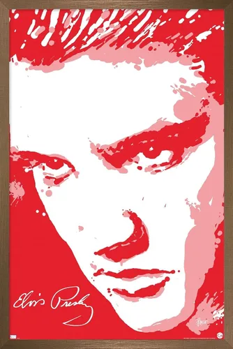 Vista 16 de Trends International Elvis Presley - Póster de pared rojo, 14.72 x 22.37 pulgadas, versión enmarcada de madera de granero Versión enmarcada Barnwood