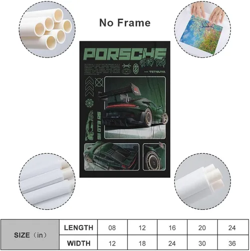 Vista 2 de JUANJIANG Póster de SuperCar para amantes del automóvil, póster de conocimiento, pintura decorativa, lienzo, arte de pared, póster de sala de estar